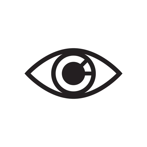 Символ "Простой глаз" на белом — стоковый вектор