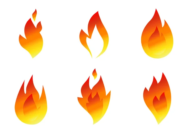 Ogień ikona na białym tle — Wektor stockowy