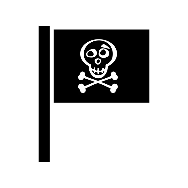 Bandera pirata Ilustración para el diseño sobre fondo blanco — Vector de stock