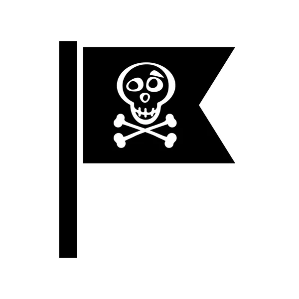 Korsan bayrağı illüstrasyon tasarımı beyaz arka plan üzerinde için — Stok Vektör