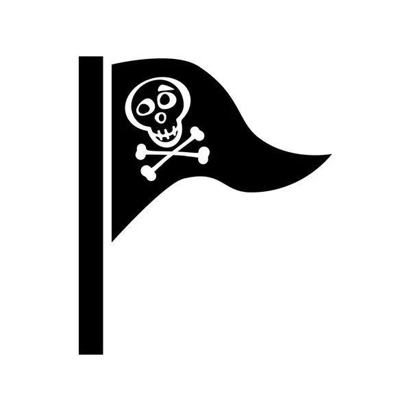 Pirat flagga Illustration för design på vit bakgrund — Stock vektor