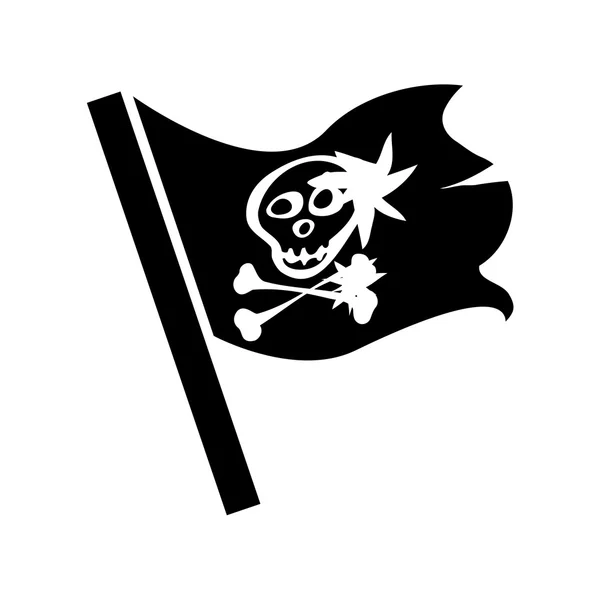 Пиратский флаг за дизайн на белом фоне — стоковый вектор