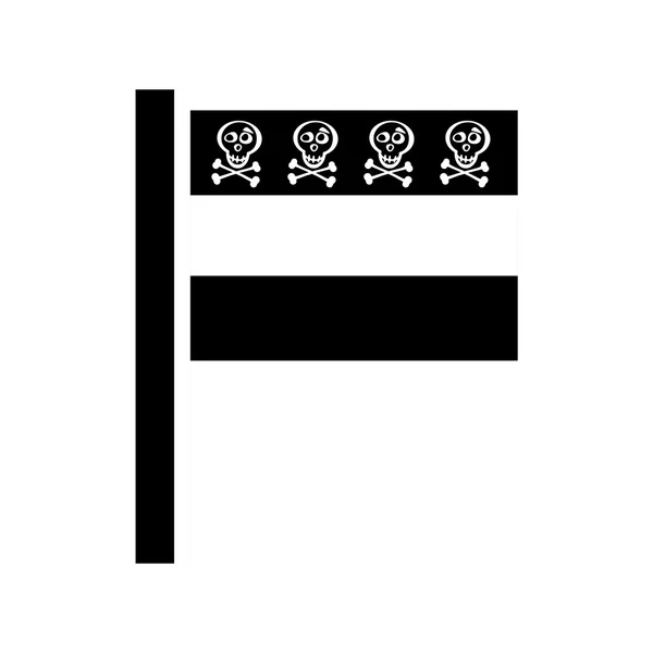 Pirátská vlajka ilustrace pro design na bílém pozadí — Stockový vektor