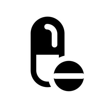 Siyah ve beyaz hap simgesi