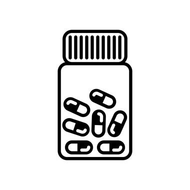 Siyah ve beyaz hap simgesi