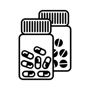 Siyah ve beyaz hap simgesi