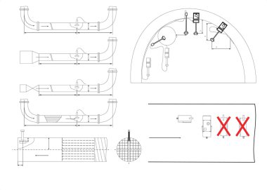 Mühendislik Çizim üzerinde beyaz izole