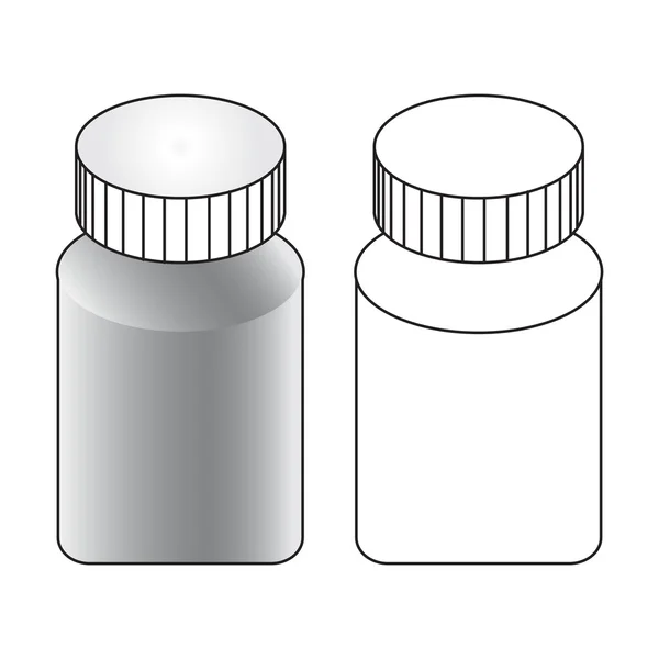 Beyaz arka plan üzerinde izole boş ilaç şişesi — Stok Vektör