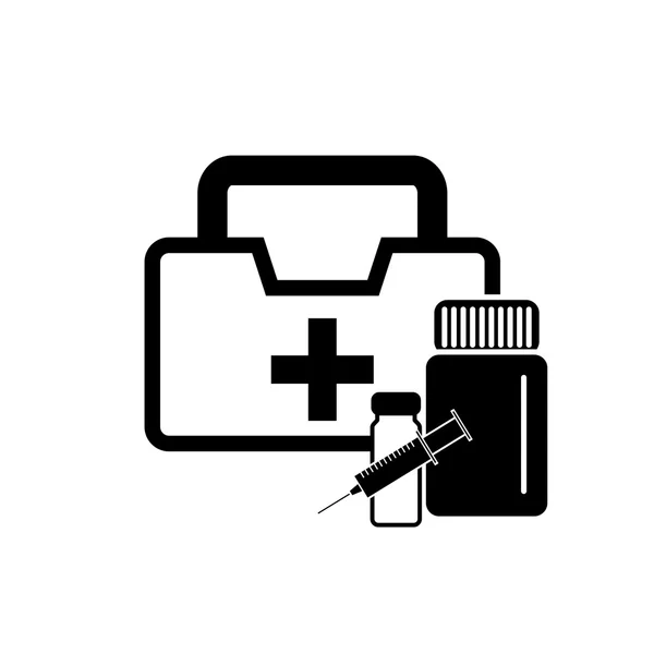 Icône pilule noir et blanc — Image vectorielle