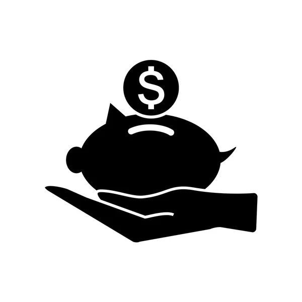 Piggy icono del banco de dinero — Archivo Imágenes Vectoriales