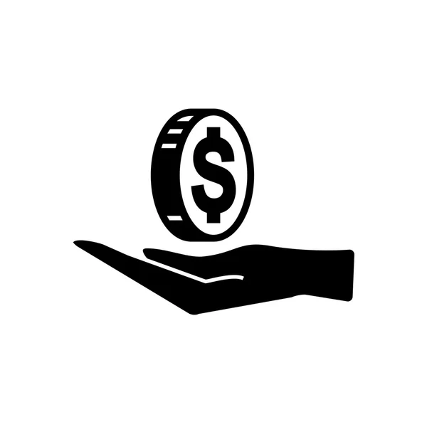 Pittogramma del denaro in mano — Vettoriale Stock