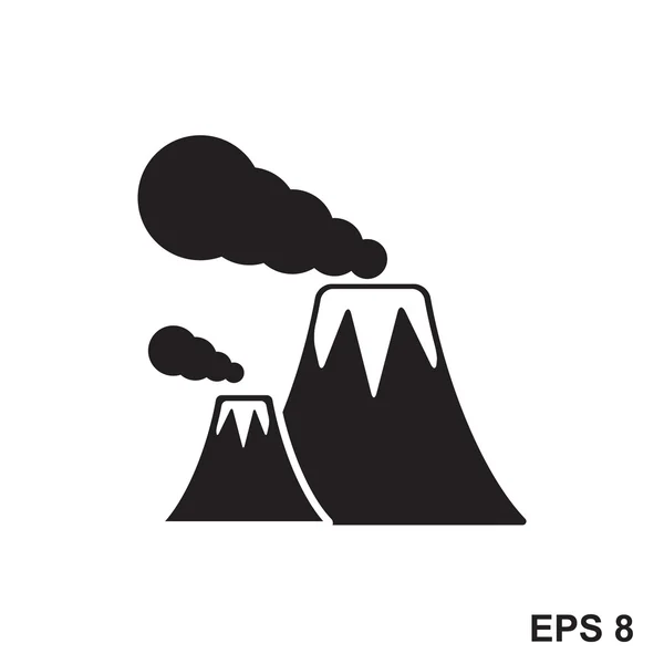 分離された火山アイコン — ストックベクタ