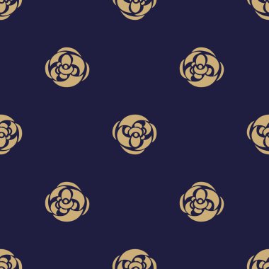 Koyu arka plan üzerinde Altın Lüks çiçek deseni