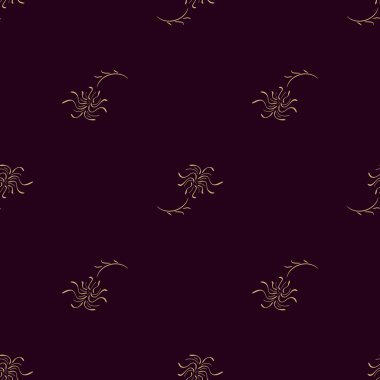 Koyu arka plan üzerinde Altın Lüks çiçek deseni