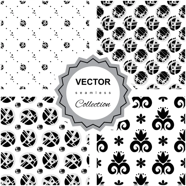Ddoodle abstract seamless pattern collection — Stock Vector