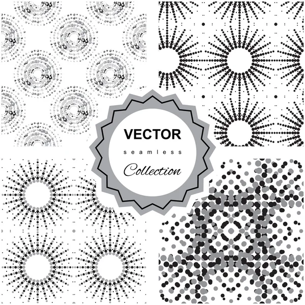 Ddoodle abstract seamless pattern collection — Stock Vector