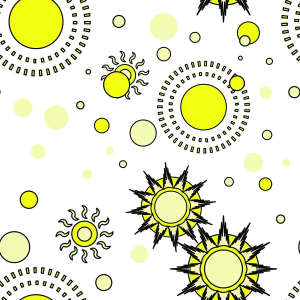 Modèle sans couture soleil — Image vectorielle