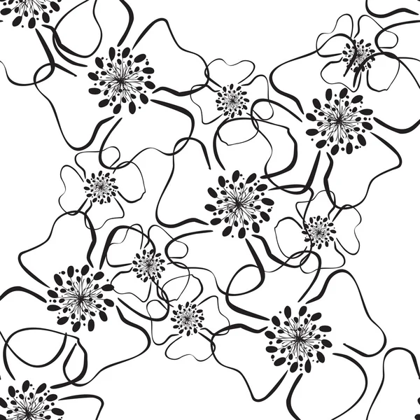 Patrón sin costuras de la flor. Fondo floral con estilo. repetición de textura — Vector de stock