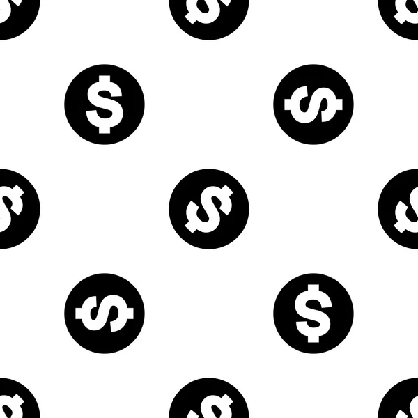 Vector Money Icon Seamless Pattern, Flat Design Black Pictogram