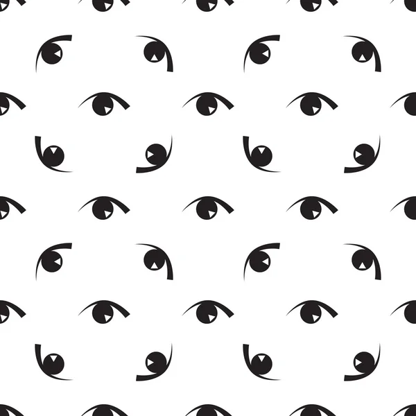 Black white seamless pattern with eyes — Stock Vector