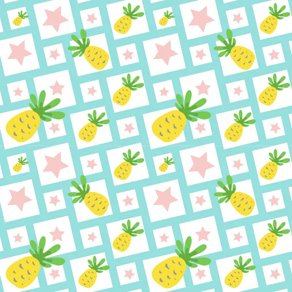 Seamless pineapple pattern — Stock Vector