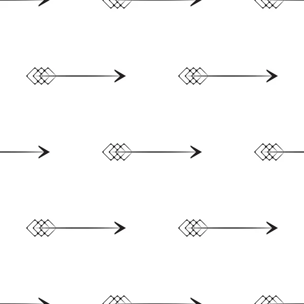 Monokromatiska sömlös bakgrund med pilar — Stock vektor
