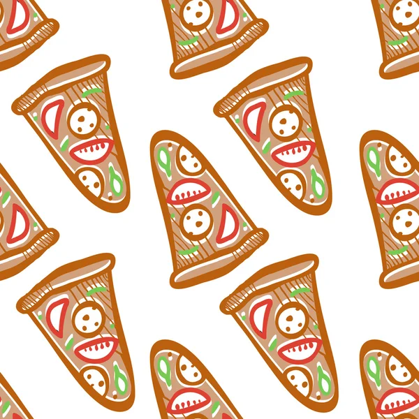 Motif sans couture avec pizza — Image vectorielle