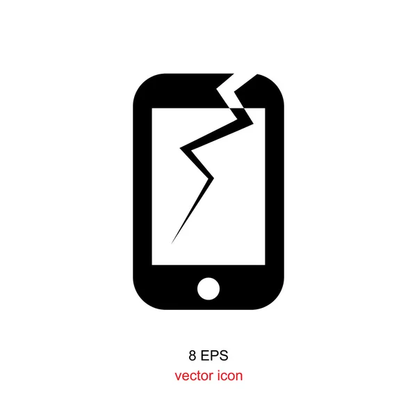 Trasiga smartphone ikon, illustration — Stock vektor