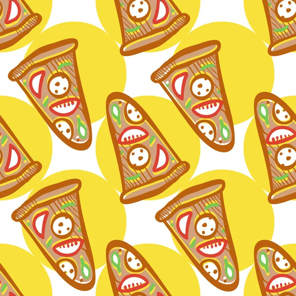 Motif sans couture avec pizza — Image vectorielle