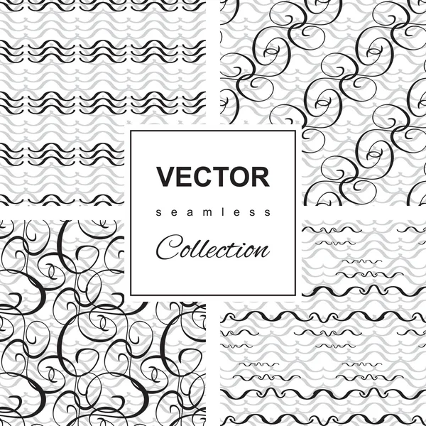 Wave icon pattern set — Stock Vector
