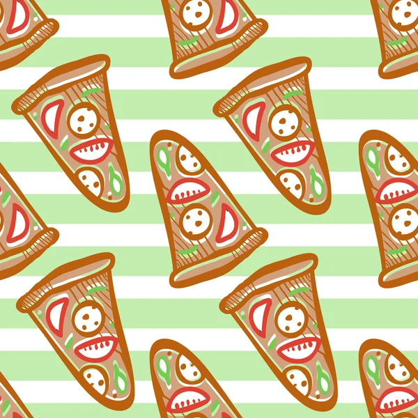 Motif sans couture avec pizza — Image vectorielle