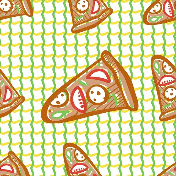 Motif sans couture avec pizza — Image vectorielle