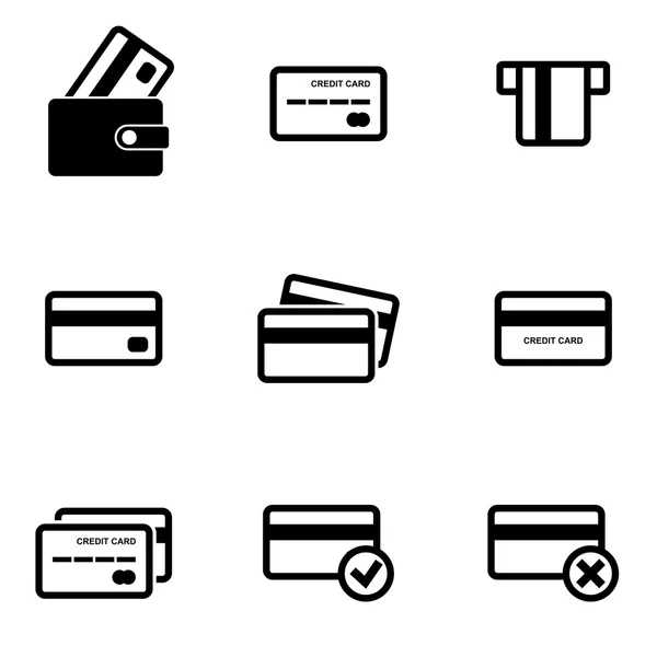 Tarjeta de crédito icono conjunto — Vector de stock