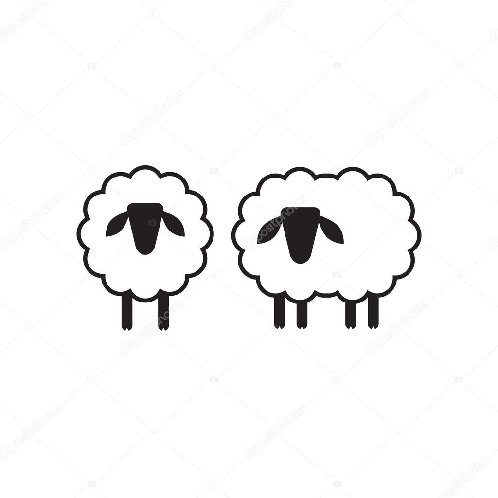 Sheep or ram icon, logo, template, pictogram. Modern emblem for market, internet, design, decoration. Trendy simple lamb or ewe symbol.