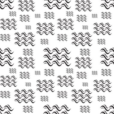 Dalga siyah-beyaz desen