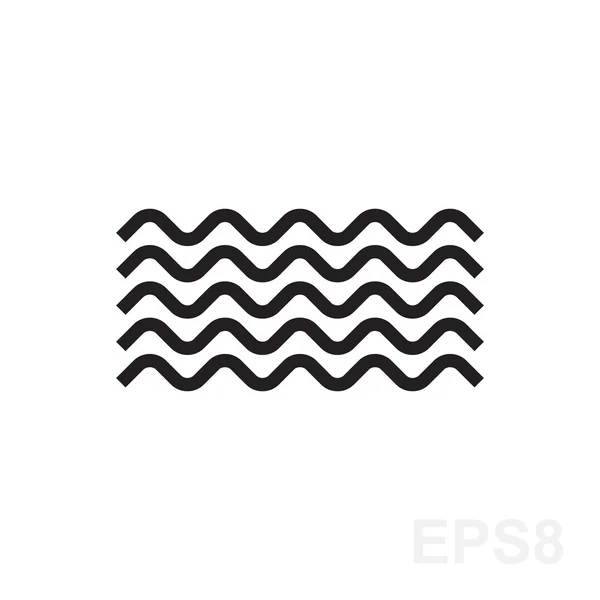 Wave Black And White Icon — Stock Vector