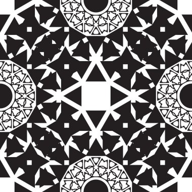 Etnik siyah beyaz seamless modeli