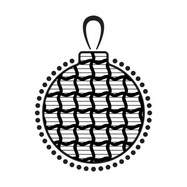 Noel top siyah ve beyaz simgesi