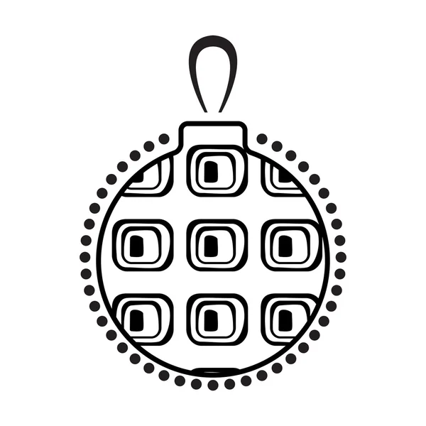 Vánoční koule černá a bílá ikona — Stockový vektor