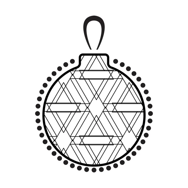 Christmas Ball Black & White Icon — стоковый вектор