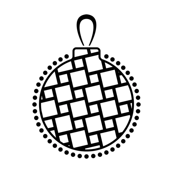 Vánoční koule černá a bílá ikona — Stockový vektor