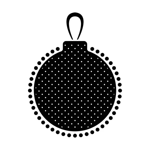Christmas Ball Black And White Icon — Stock Vector