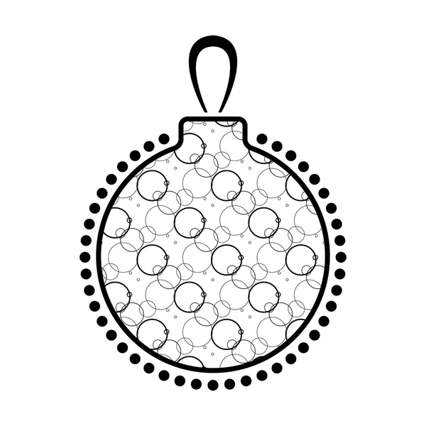 Palla di Natale Icona in bianco e nero — Vettoriale Stock