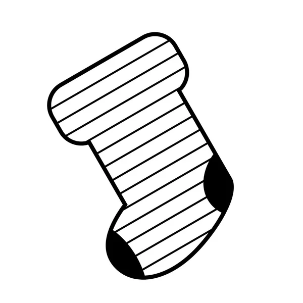 Calcetín de Navidad con patrón abstracto dibujado a mano — Vector de stock