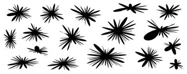 Kıvılcım çizgi dizisi, manga hareketi vurgulanıyor. Karalama vurgusu, dikkat efekti elementleri, vektör illüstrasyonu