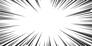 Hız çizgisi komedi geçmişi. Radyal patlama çizgi film efekti, hareket vektör deseni, manga soyut hareket, perspektif hız çizgileri