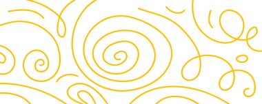 Makarna desenli arka plan, spagetti desenli yemek. İtalyan eriştesi kıvırcık bg, sarı vektör dalga çizgileri, Çin eriştesi, Asya geometrik makarna