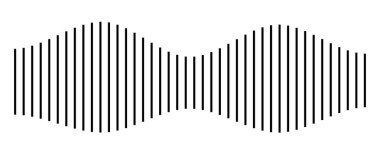 Ses dalgası vektör simgesi. Ses sembolü, basit ses dalgası biçimi veya radyo dengeleyici, beyaz arkaplanda izole edilmiş minimal podcast ses kaydı