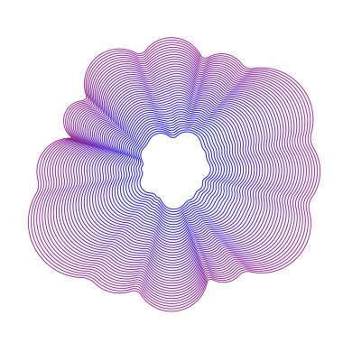 Ses dalgası dairesel çizgi deseni. Yuvarlak müzik vektörü, soyut radyal simge, grafik ses arkaplanı, güneş logosu şekli, patlama enerji etkisi tasarımı