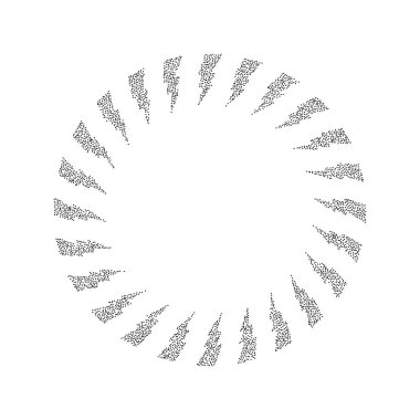 Yarım ton şimşek çaktı. Grunge komik şimşek, nokta şimşek vektör elementi, yıldırım enerji simgesi